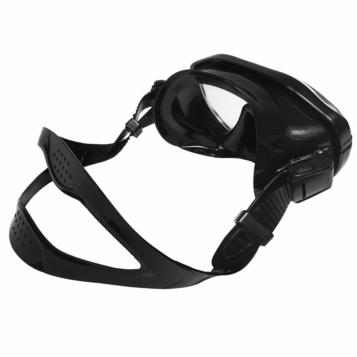 Маска OKDIVE, без бокса, моностекло, прозр. рамка, черн. сил. — фото 1