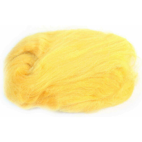 Волокно для валяния шелк Tussah DHG желток (80), 10г, 2шт