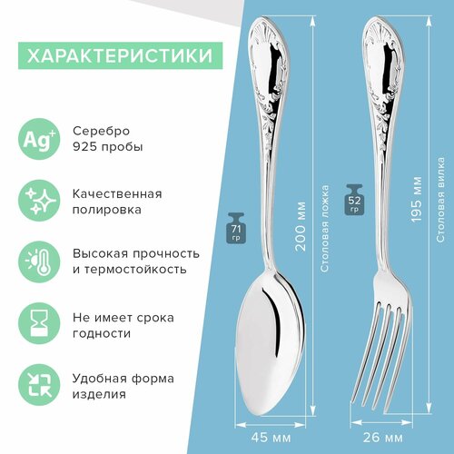 Красная Пресня серебряный столовый набор 