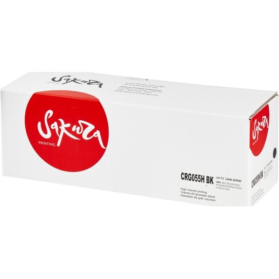 Картридж Sakura Printing SAKURA CRG055HBK для Canon i-SENSYS LBP663, LBP664, MF742, MF744, MF746, черный, 7 600к.