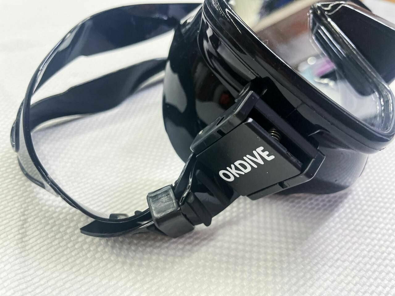 Маска OKDIVE B2, Frameless, моностекло, безрамочная, мат. черн. сил. — фото 1
