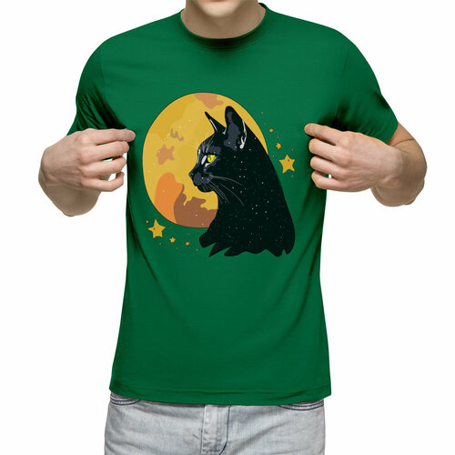 Футболка Us Basic, размер XL, зеленый мужская футболка ворон на фоне луны m желтый