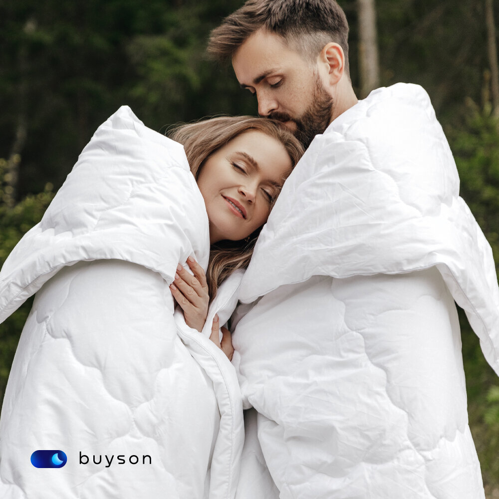 Одеяло buyson BuyNature, Евро 220х200 см, 2-х спальное, всесезонное, с наполнителем хлопок и полиэфир - фотография № 7