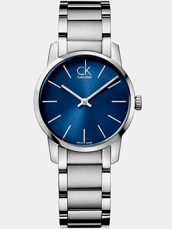 Наручные часы CALVIN KLEIN City K2G2314N, синий, серебряный