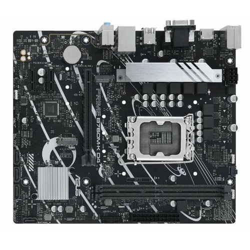 Материнская плата ASUS PRIME B760M-K D4 Soc-1700 чипсет Intel B760 тип памяти 2xDDR4 форм-фактор mATX AC 97 звук 8ch71 разъемы GbLAN RAID VGA HDMI 1897344 1289000₽