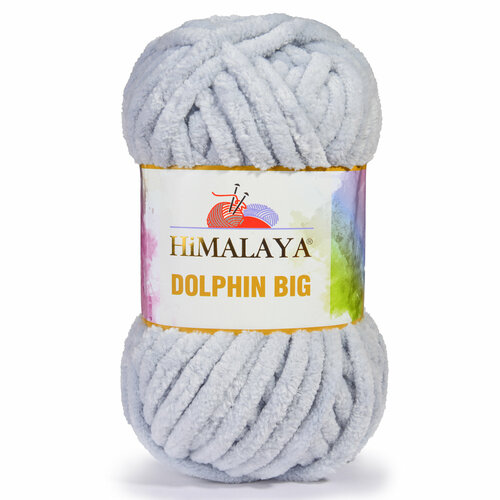 Пряжа Himalaya DOLPHIN BIG 100% Полиэстер, 200гр/80м, (76710 светло-серый) 1 упаковка (3 мотка)