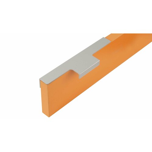 Ручка мебельная, профильная накладная, сатин светлый, 146 мм