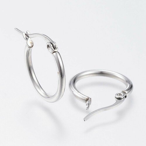 open hoop earrings Серьги конго, заготовка для украшений, гипоаллергенная нержавеющая сталь, 24-26x2 мм