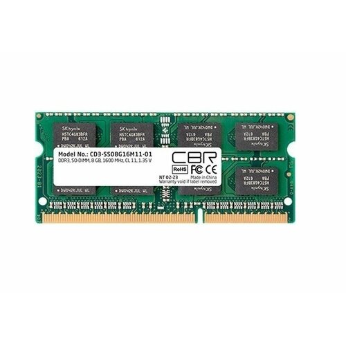 Оперативная память CBR DDR3 8GB CD3-SS08G16M11-01 192000₽