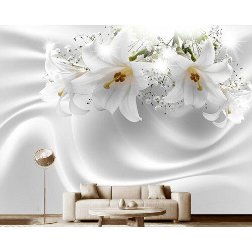 Фотообои на стену Модный Дом Сатиновые лилии 400x300 см (ШxВ)