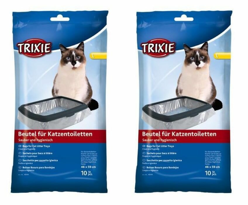 Trixie Пакеты для уборки кошачьих туалетов, L 46*59 см, 10 шт. в упаковке, 2 уп