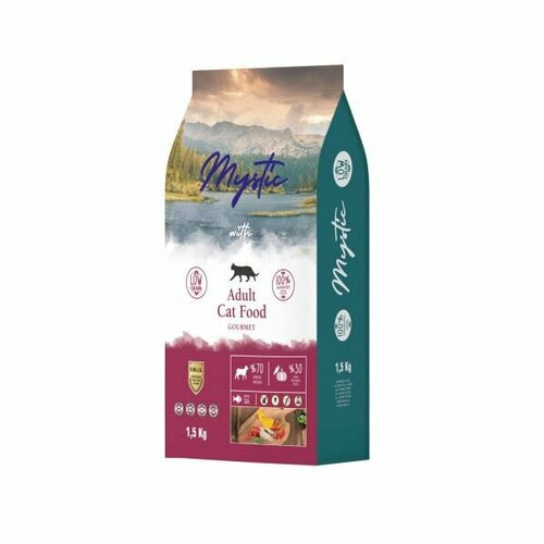 Mystic Сухой корм для кошек Adult Cat Food Gourmet, 1,5 кг.