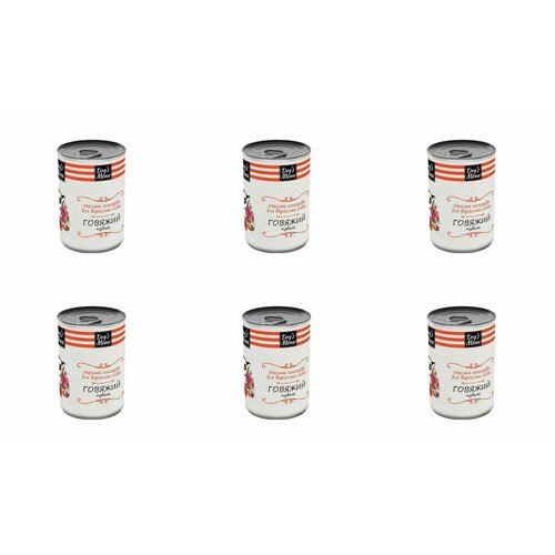 Dog's Menu Консервы для взрослых собак говяжий пудинг,340 г,6 шт