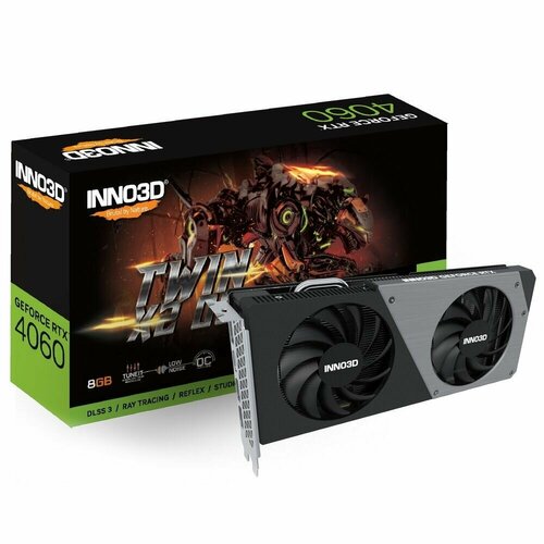 Видеокарта INNO3D RTX4060 TWIN X2 OC 8GB GDDR6 128-bit DPx3 HDMI 2FAN RTL 43000₽