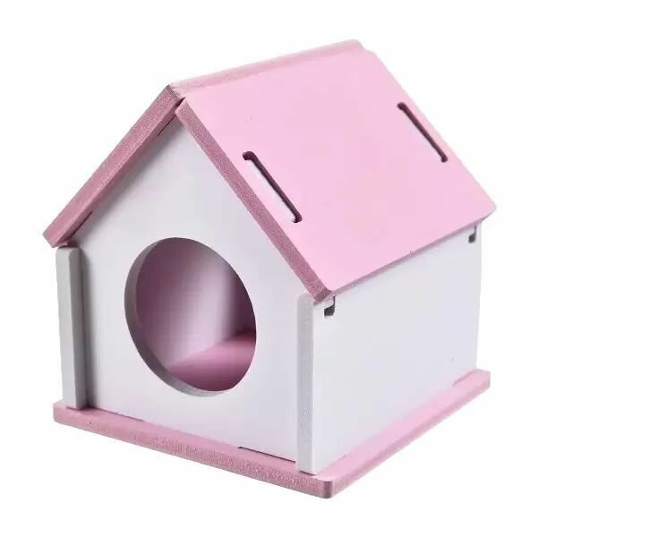 HOMEPET Домик для мелких грызунов пластиковый 9,5 см х 9,5 см х 10 см