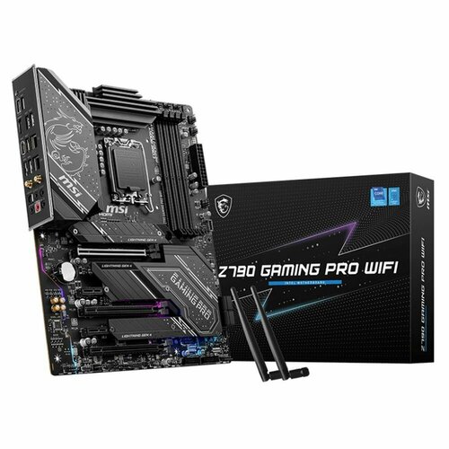 Материнская плата MSI Z790 GAMING PRO LGA1700 4DDR5 3PCI-Ex16 2PCI-Ex1 3M2 4SATA3 1USB32Gen2 3278200₽