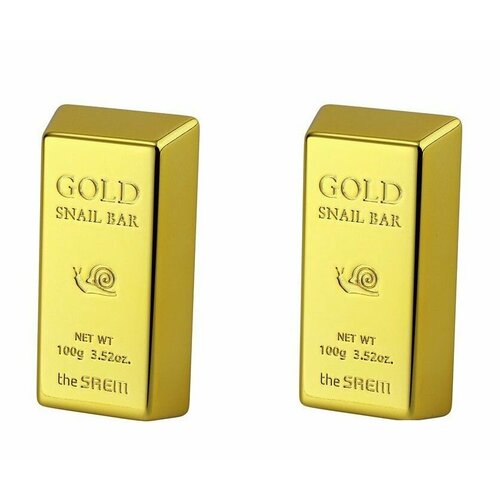 The Saem Мыло туалетное кусковое Gold Snail Bar, 100 гр, 2 шт