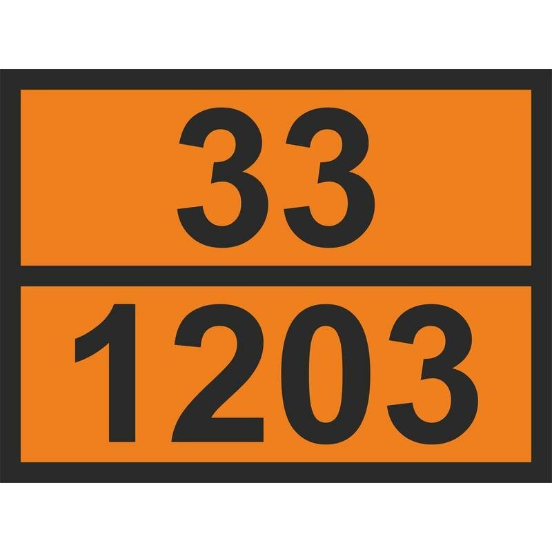 Знак безопасности Технотерра "ООН 33/1203 Бензин О1" (300х400мм, полипропиленовая пленка) 1шт.