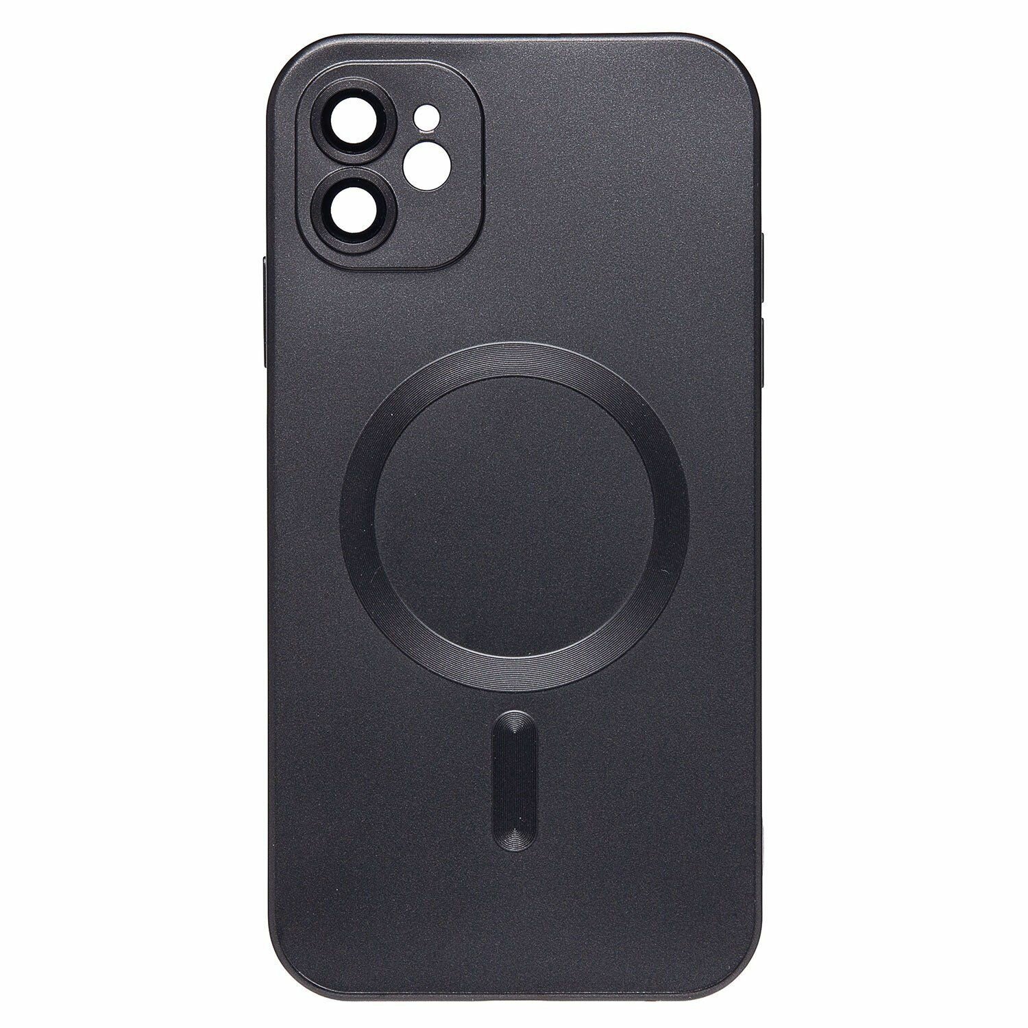 Чехол с магнитом MagSafe на Apple iPhone 11 /МагСейф для аксессуаров зарядки матовое покрытие/ черный