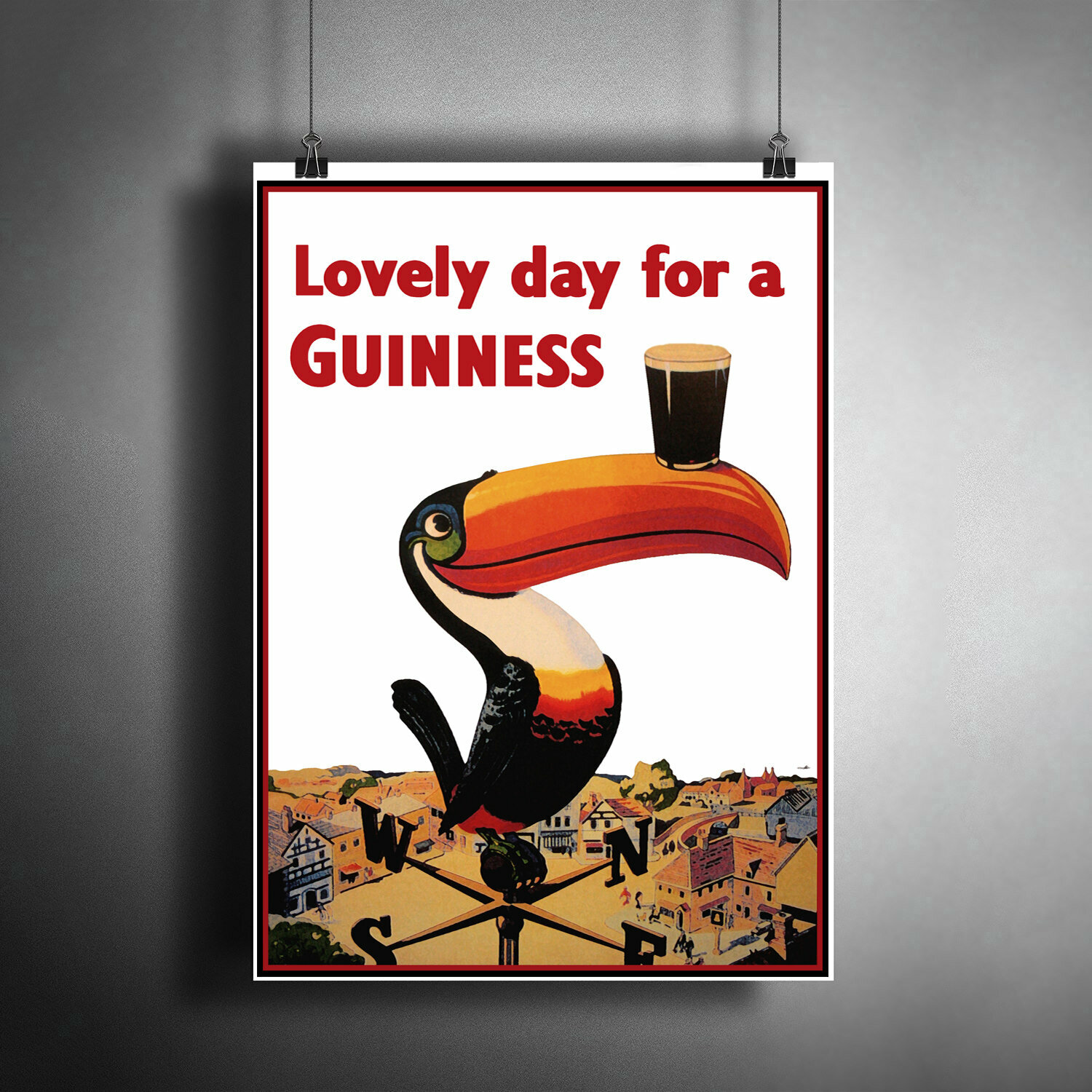Постер плакат для интерьера "Отличный день для Гиннесса! Подарок пивоману" / A3 (297 x 420 мм)