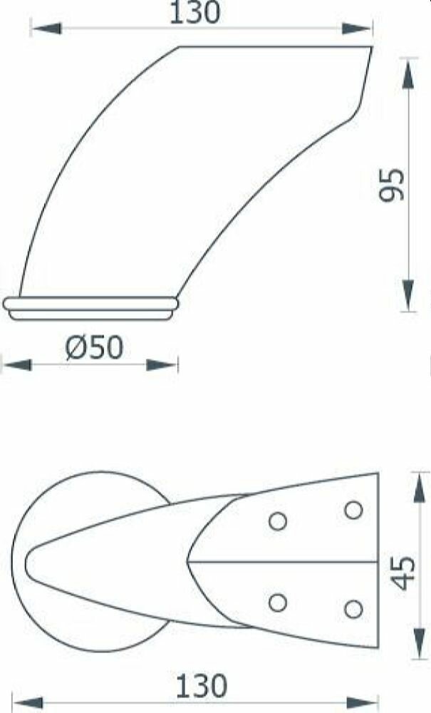 Мебельная ножка JET стальная хром 90 мм