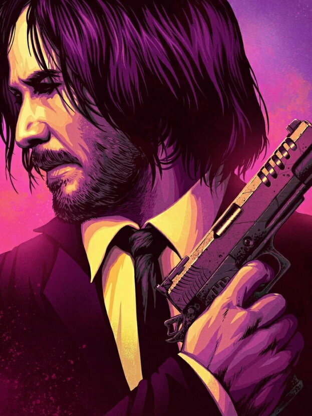 Плакат, постер на бумаге John Wick 3/Джон Уик 3/искусство/арт/абстракция/творчество. Размер 21 х 30 см