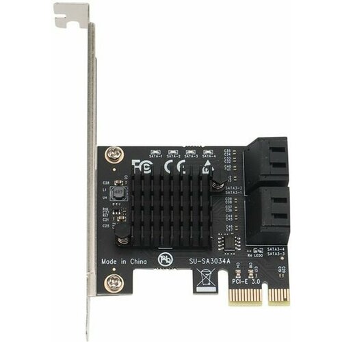 Адаптер, плата PCI-E на 4 выхода SATA 3.0 :6 GBp/s 4 port sata 3 0 to pcie expansion card pci express pci e sata adapter pci e sata 3 converter for hdd ssd ipfs