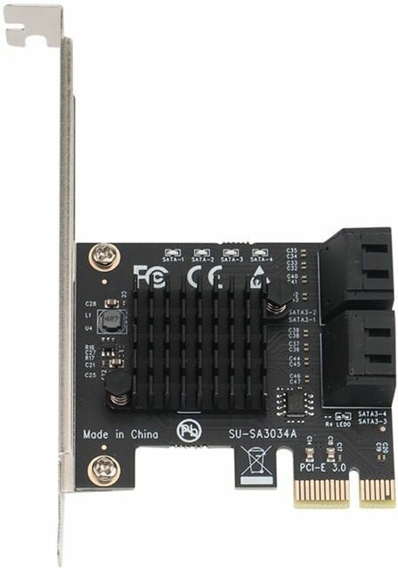 Адаптер плата PCI-E на 4 выхода SATA 3.0 :6 GBp/s