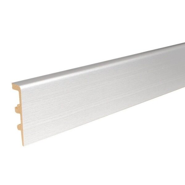 фото Плинтус из дюрополимера Арбитон Интегра 02 Алюминий 1 шт. 2400х80х21 мм