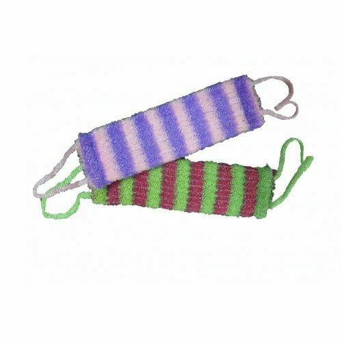 Мочалка для тела махровая полосатая 2шт