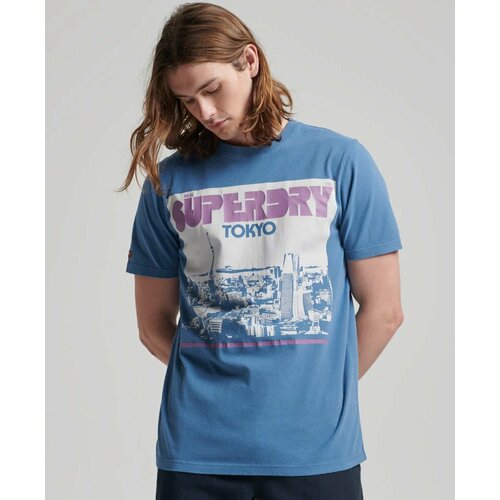 фото Футболка superdry, размер xl, голубой