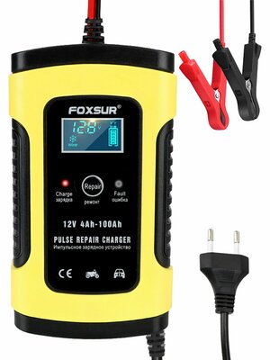 Зарядное устройство для аккумулятора FOXSUR FBC-1205D (12V5A) yellow