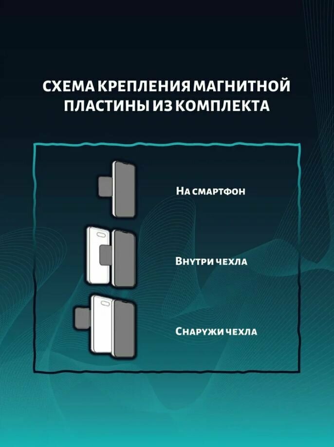 Держатель Wiiix для смартфонов, магнитный, беспроводная зарядка, черный/серый - фото №13