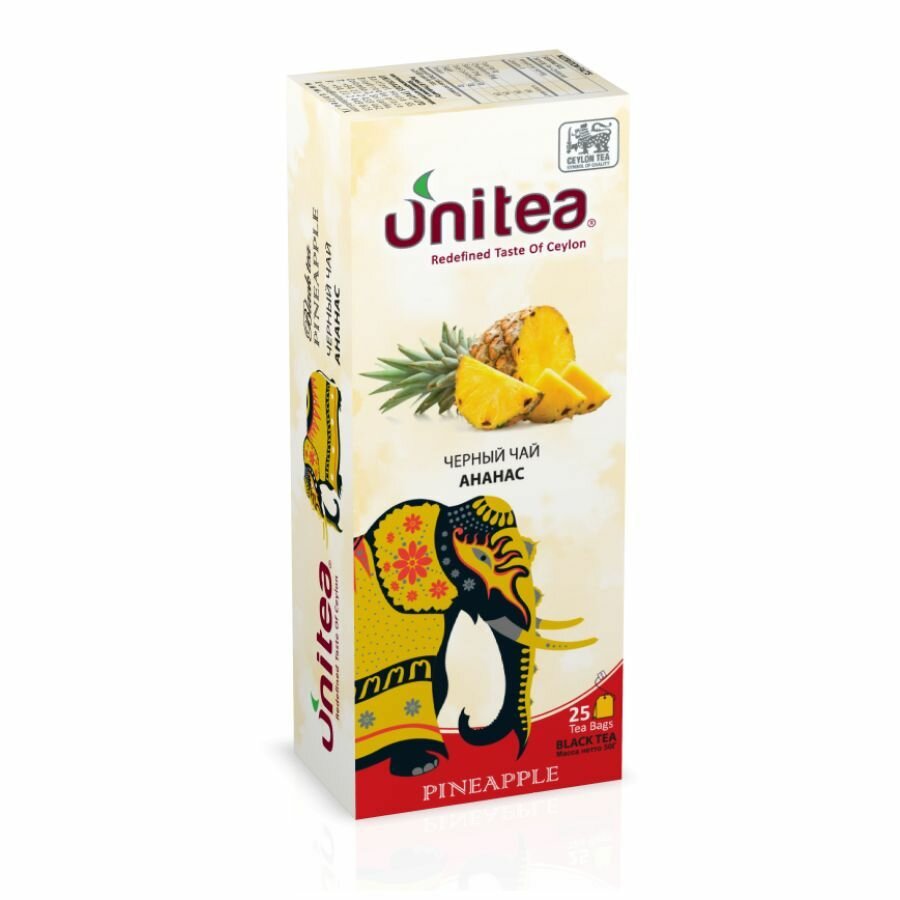 UNITEA чай черный Ананас 25пак - 2 штуки - фотография № 2