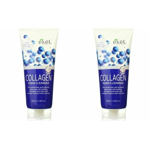 Ekel Пенка Foam Cleanser Collagen для умывания антивозрастная с Коллагеном 100 мл 2 шт