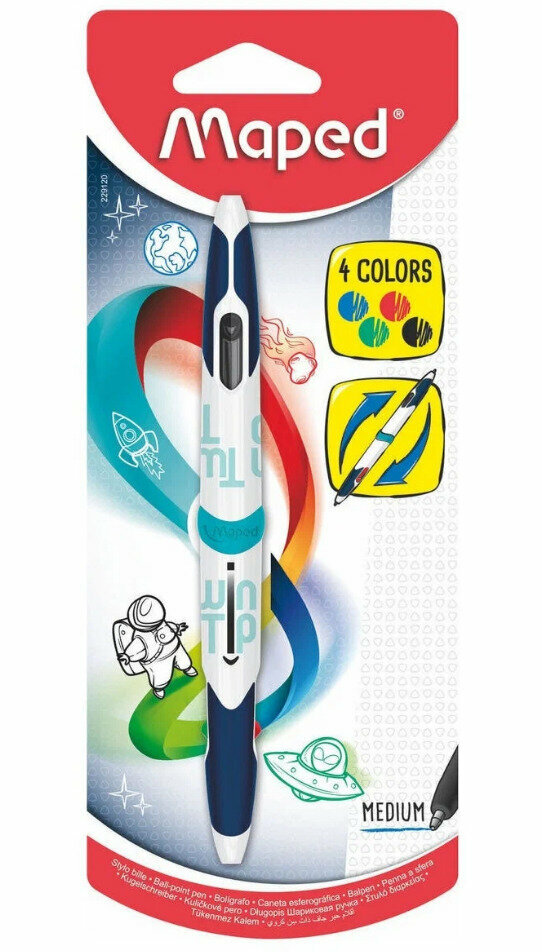 Ручка шариковая Maped TWIN TIP (229120) авт. 1мм обрез.корпус 4цв. двусторонняя блистер 12 шт./кор. - фото №12