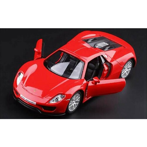 Машинка металлическая Uni-Fortune RMZ City серия 1:32 Porsche 918 Spyder, цвет красный, двери открываются легковой автомобиль rmz city porsche 918 spyder 554030m 1 32 12 7 см матовый черный