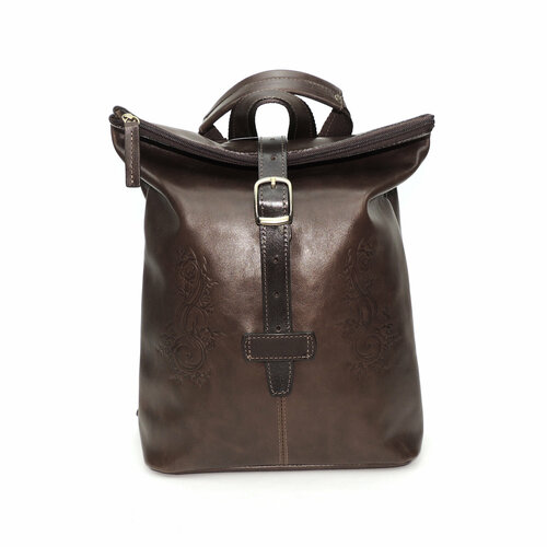 Рюкзак торба Kalinovskaya СР34т-622, фактура гладкая, тиснение, коричневый