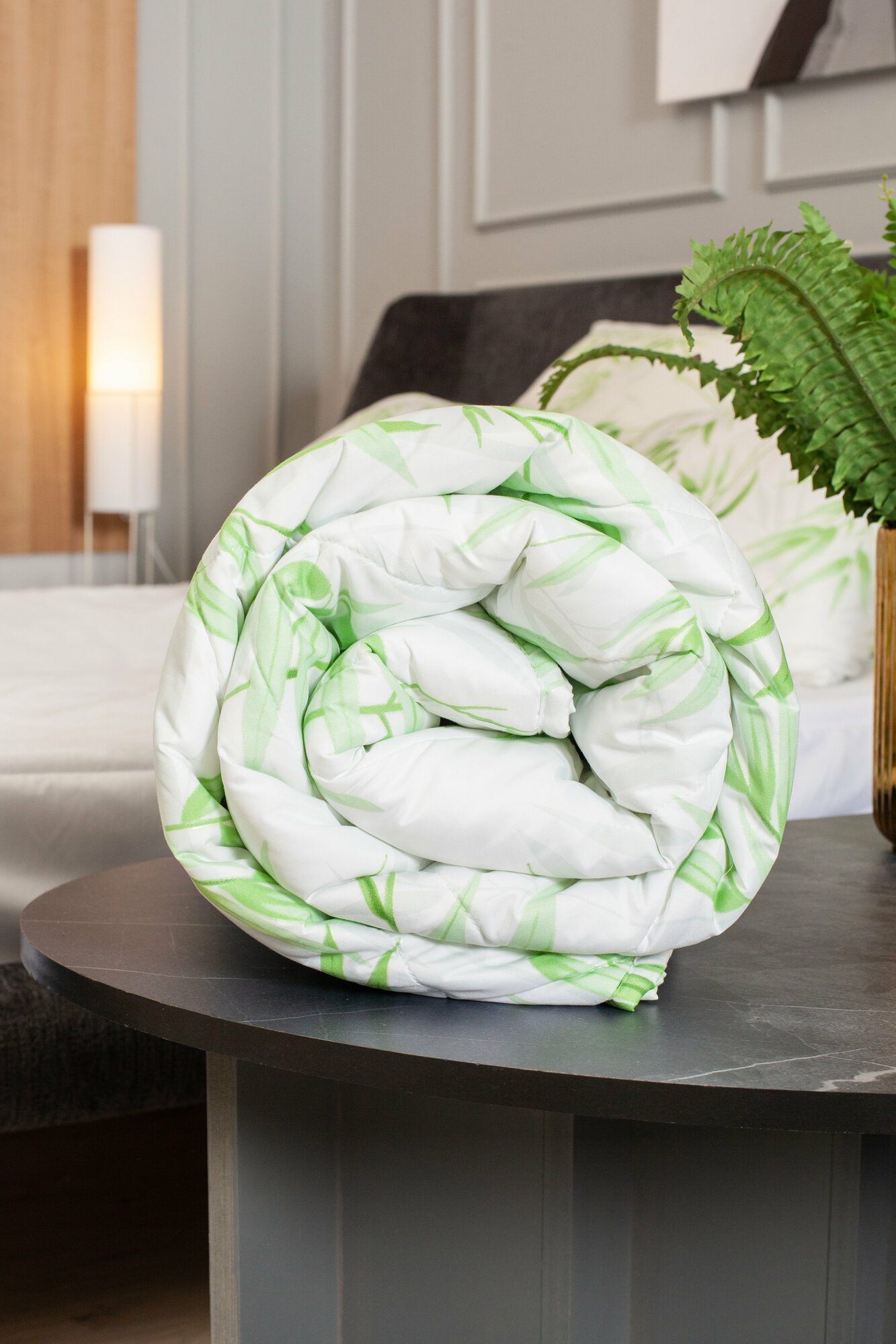 Одеяло 20-спальное172х205 см всесезонное 200 гр чехол тик наполнитель бамбуковое волокно