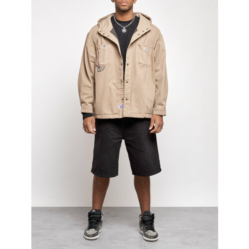 фото Джинсовая куртка , размер 52, бежевый нет бренда