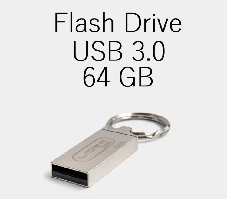 фото Флешка 64GB, металлическая, водонепроницаемая, USB 3.0 FLASH DRIVE