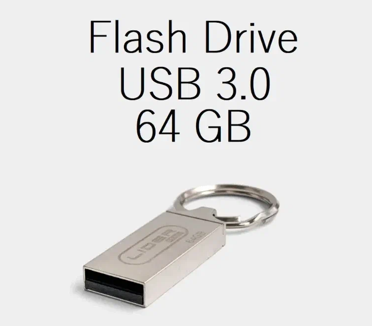 Флешка 64GB металлическая водонепроницаемая USB 3.0 FLASH DRIVE