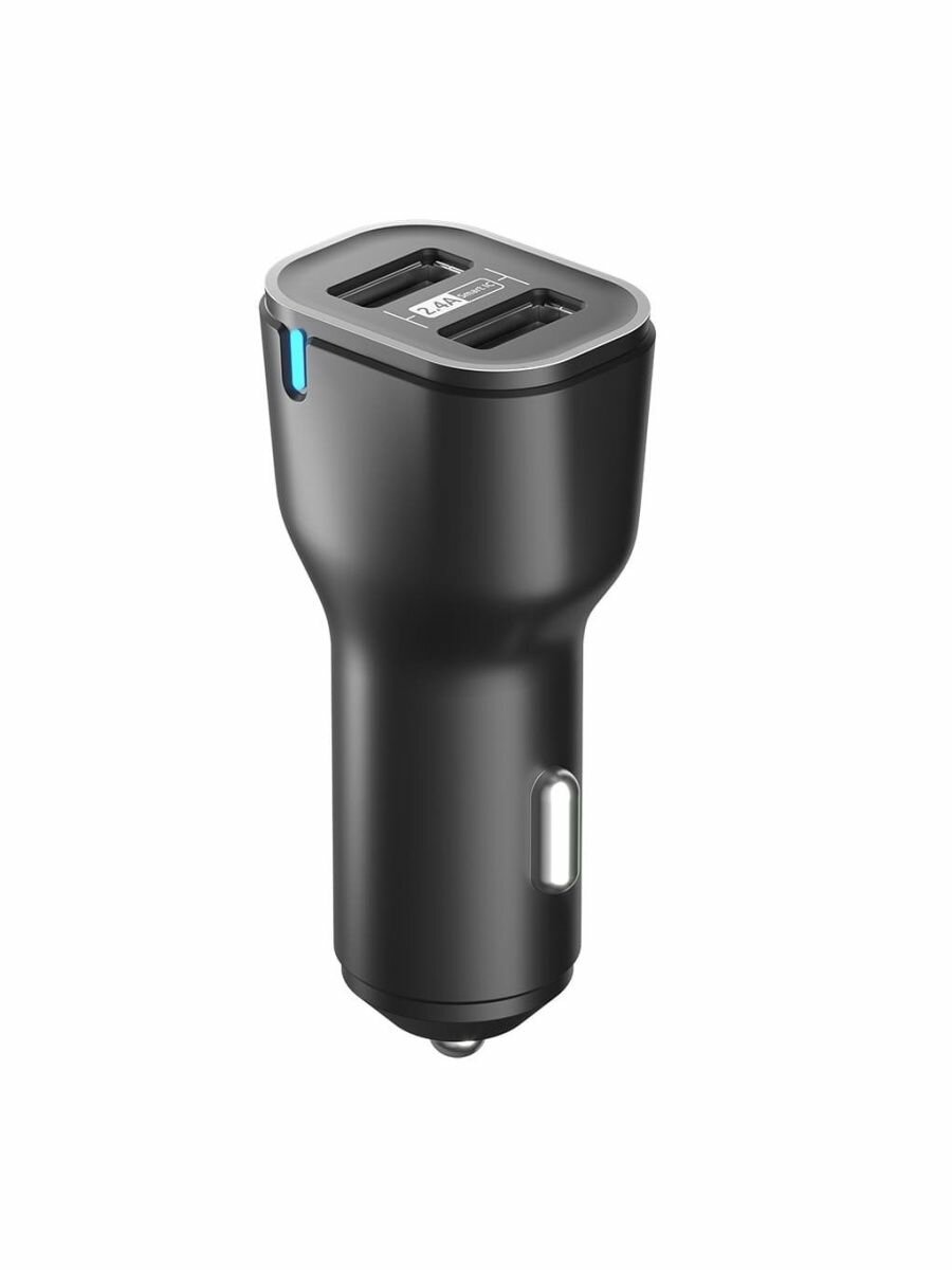 Автомобильное зарядное устройство OLMIO USBx2, 2.4A, black - фото №2