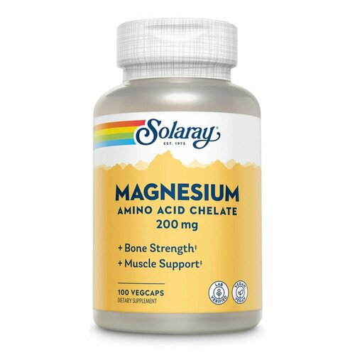 Magnesium Amino Acid Chelate 200mg, 100 капсул вегетарианских