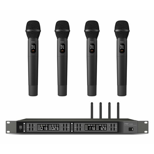 Fbw a4-vocal четырёхканальная вокальная радиосистема a140r4xa100ht 512-562мгц fm-модуляция 21030мвт 3 уровня squelch индикация батареи 50гц-15кгц 3304400₽