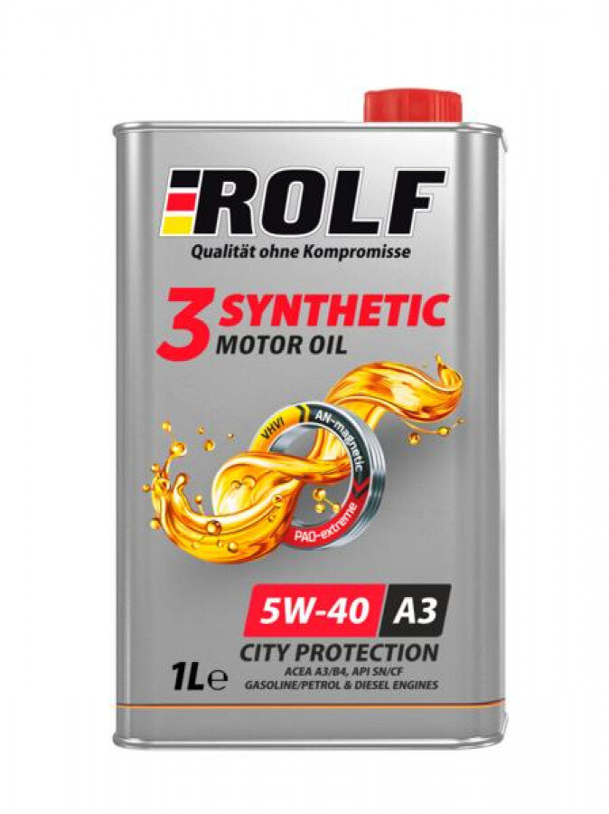 Моторное масло ROLF 3-synthetic 5W-40 ACEA A3/B4, 1L