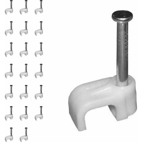 Скоба пластиковая плоская 6 мм (50 шт.) (комплект из 40 уп)