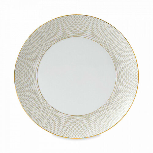 Тарелка обеденная, 28 см, костяной фарфор, белый, золотой WGW-40007539 Arris