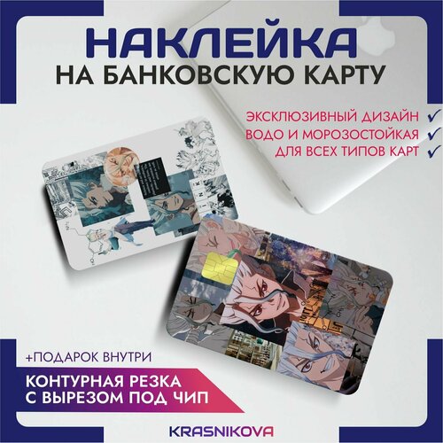 Наклейки на карту банковскую аниме доктор стоун v1