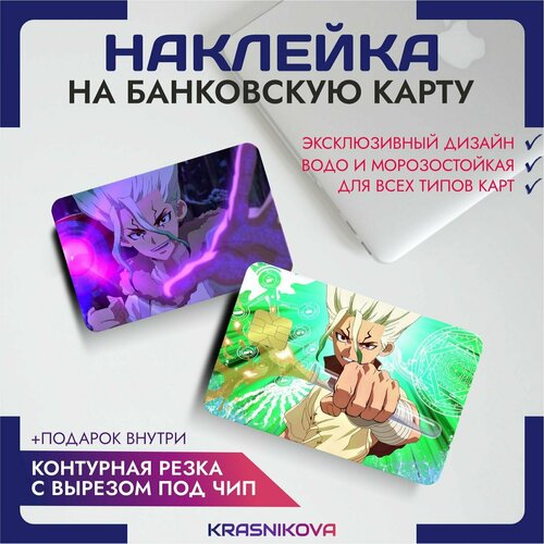 Наклейки на карту банковскую аниме доктор стоун v3